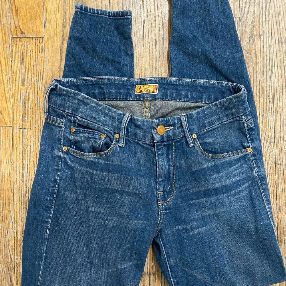 MOTHER denim The Looker Ankle zip Snake Eyes